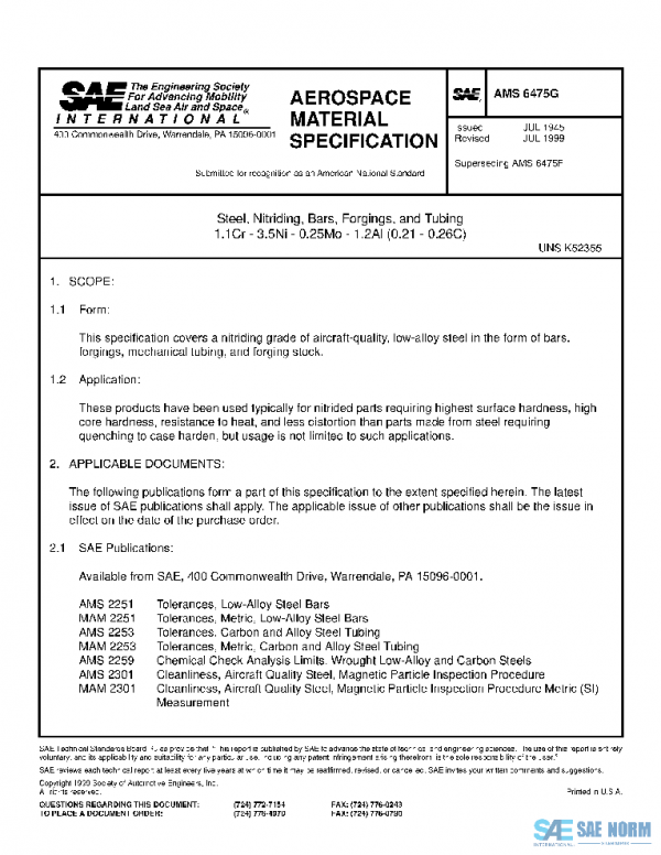 SAE AMS6475G PDF SAE AMS6475G PDF