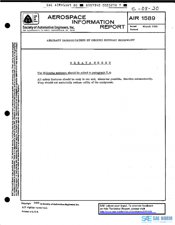 SAE AIR1589 PDF SAE AIR1589 PDF