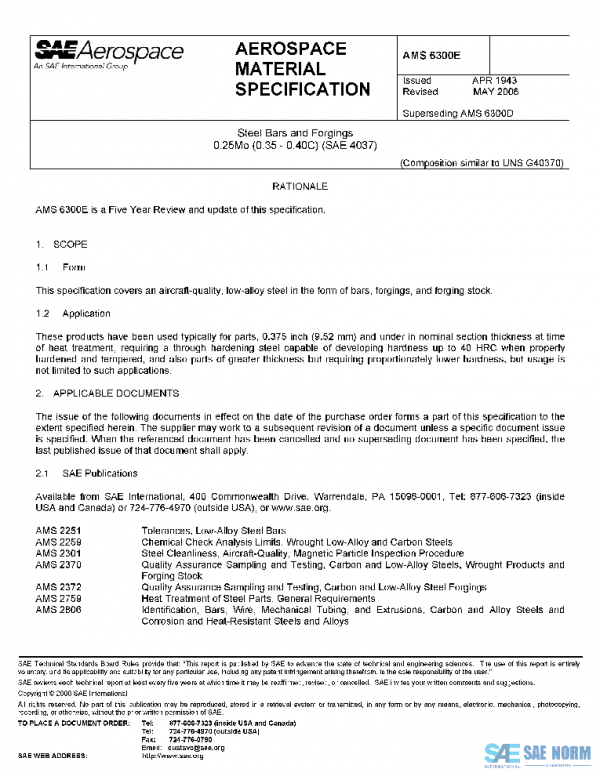 SAE AMS6300E PDF SAE AMS6300E PDF