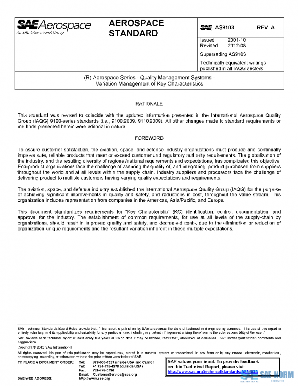 SAE AS9103A PDF