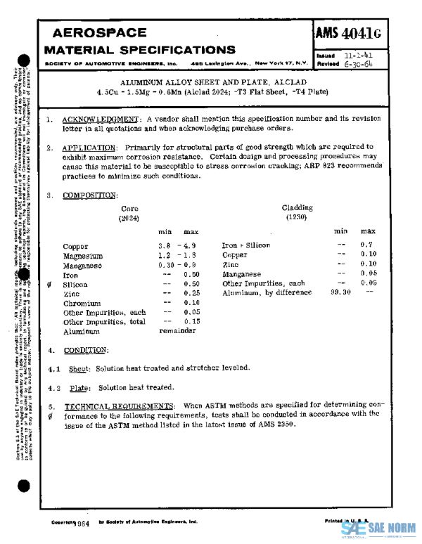 SAE AMS4041G PDF SAE AMS4041G PDF