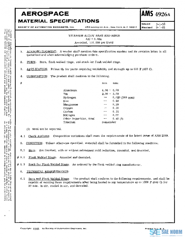 SAE AMS4926A PDF SAE AMS4926A PDF