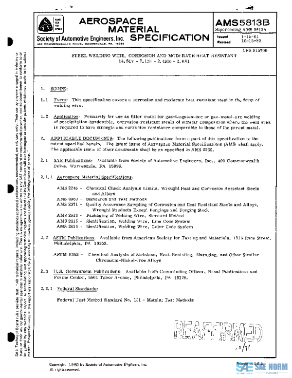 SAE AMS5813B PDF