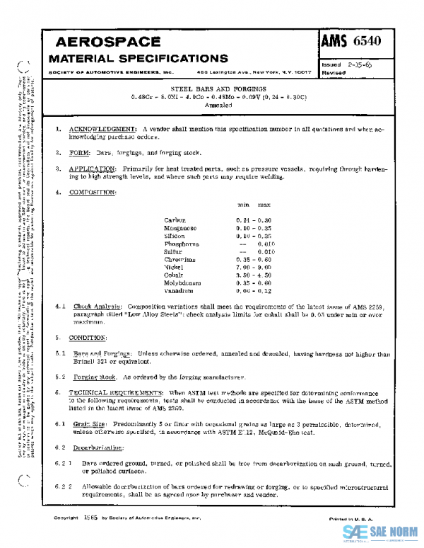 SAE AMS6540 PDF