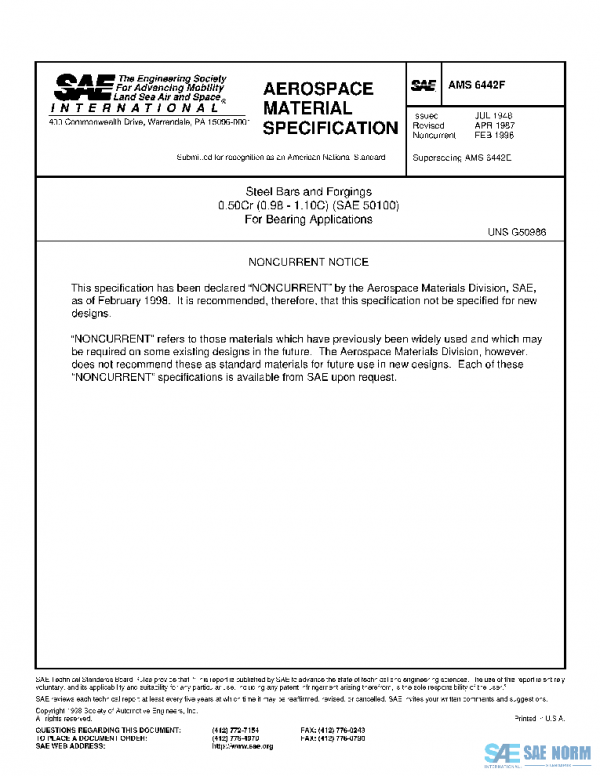 SAE AMS6442F PDF