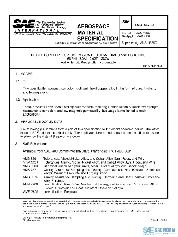 SAE AMS4676D PDF