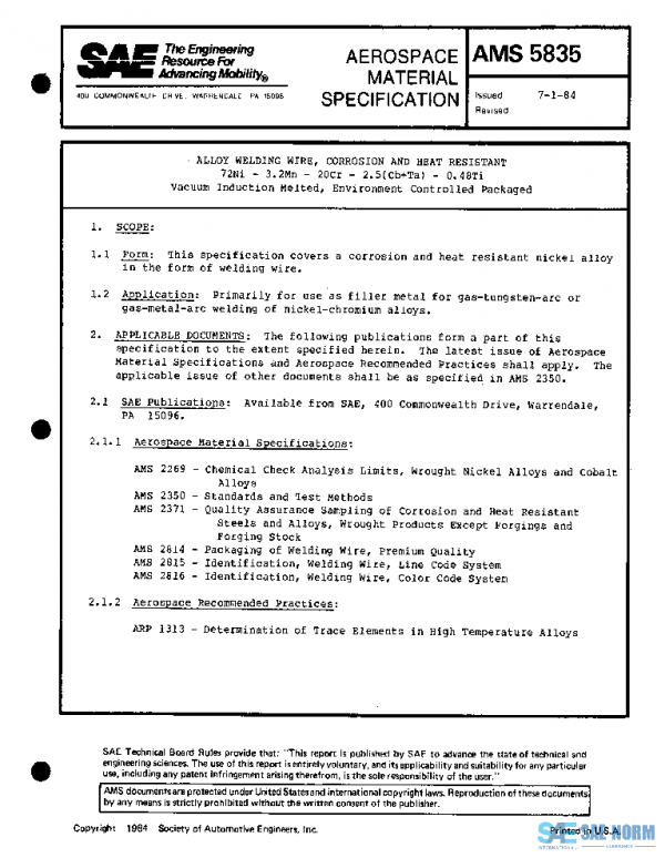 SAE AMS5835 PDF
