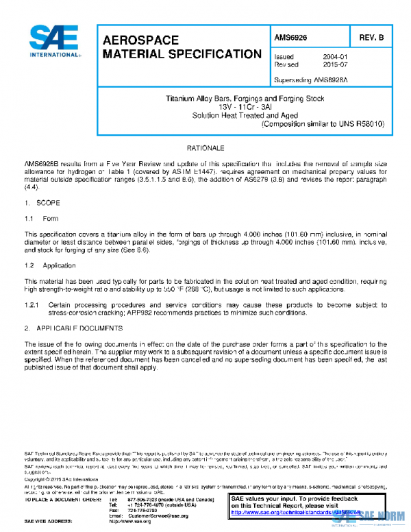 SAE AMS6926B PDF SAE AMS6926B PDF