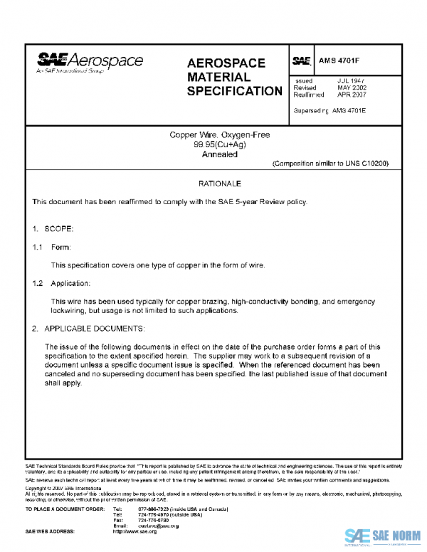 SAE AMS4701F PDF SAE AMS4701F PDF