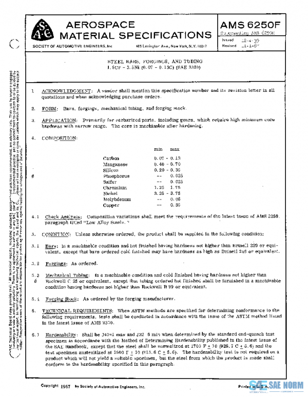 SAE AMS6250F PDF