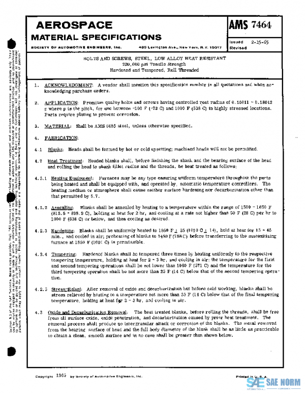 SAE AMS7464 PDF