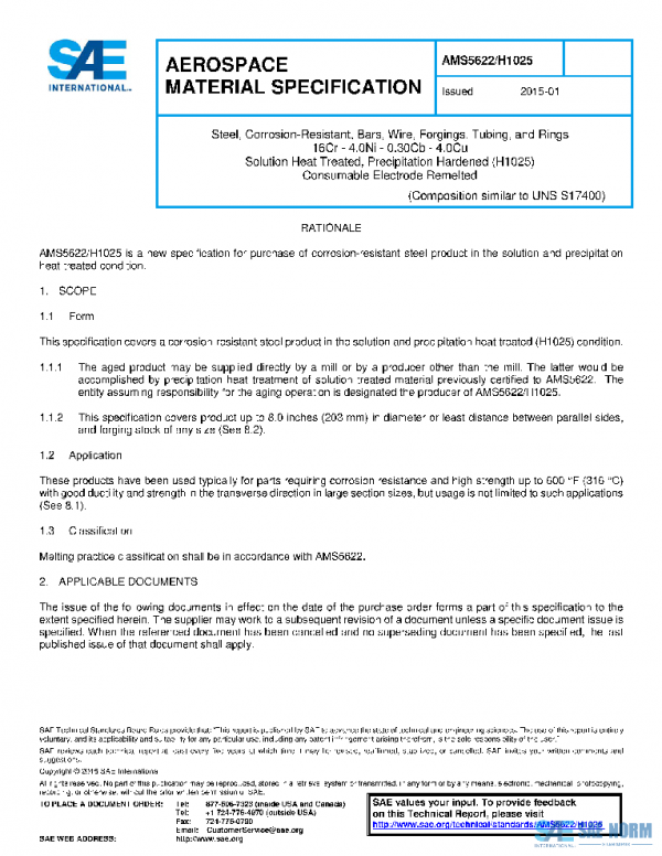 SAE AMS5622/H1025 PDF