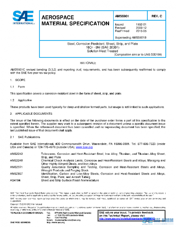SAE AMS5901C PDF SAE AMS5901C PDF