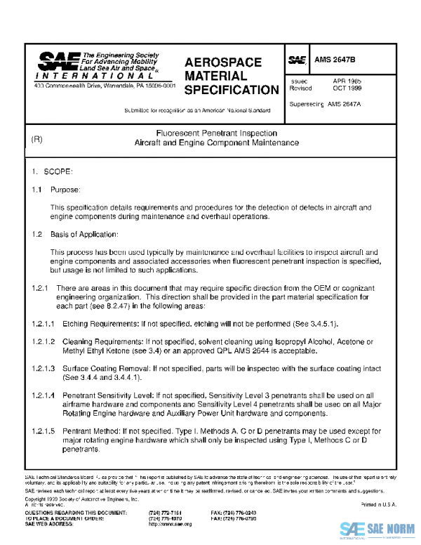 SAE AMS2647B PDF SAE AMS2647B PDF