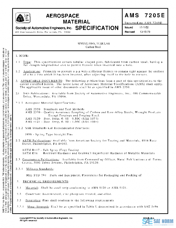 SAE AMS7205E PDF SAE AMS7205E PDF