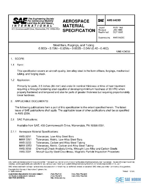 SAE AMS6423D PDF