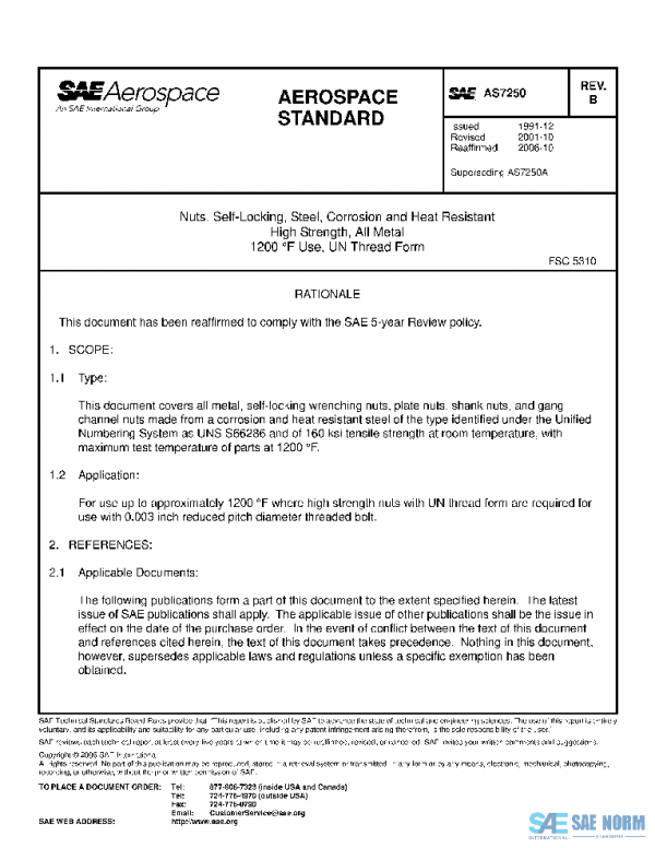 SAE AS7250B PDF SAE AS7250B PDF