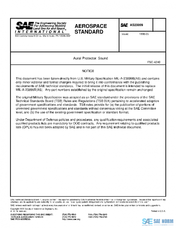 SAE AS23899 PDF SAE AS23899 PDF