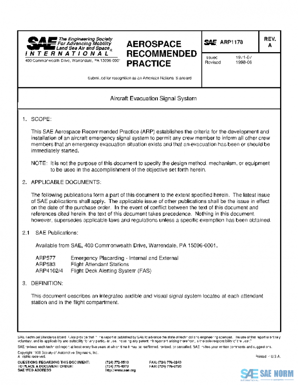 SAE ARP1178A PDF