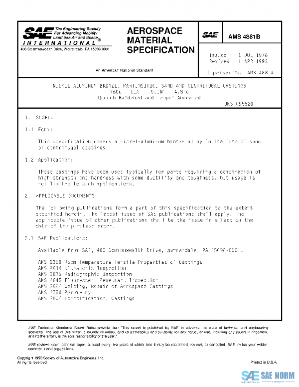 SAE AMS4881B PDF SAE AMS4881B PDF