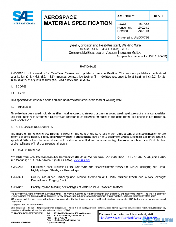 SAE AMS5803H PDF