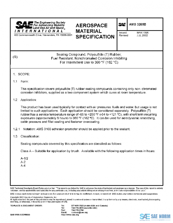 SAE AMS3265B PDF SAE AMS3265B PDF