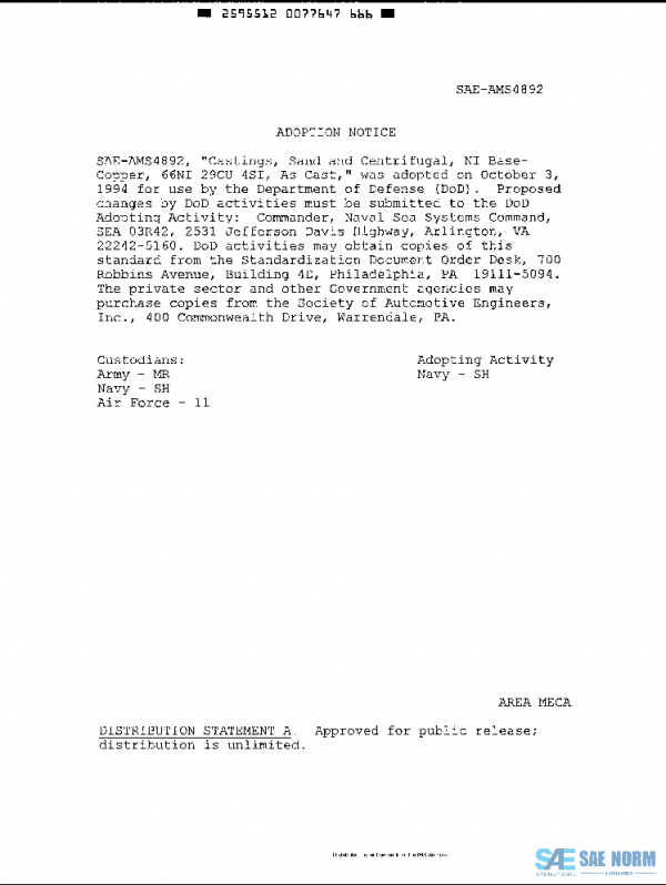 SAE AMS4892A PDF SAE AMS4892A PDF