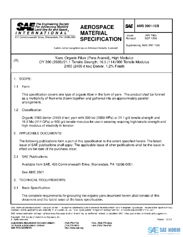 SAE AMS3901/12B PDF SAE AMS3901/12B PDF