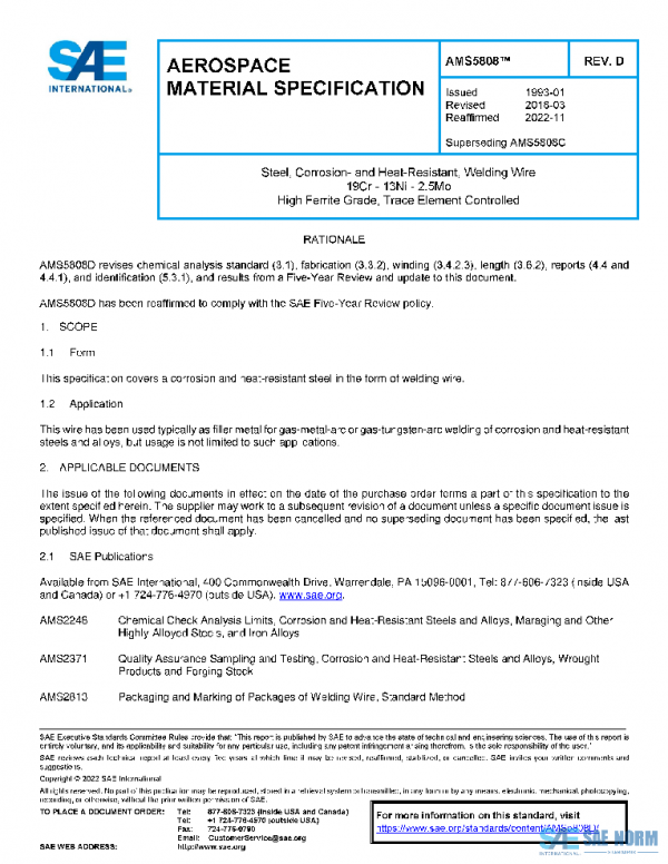 SAE AMS5808D PDF SAE AMS5808D PDF