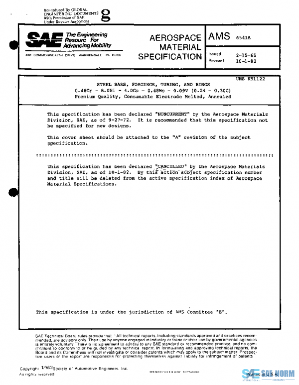 SAE AMS6541A PDF SAE AMS6541A PDF