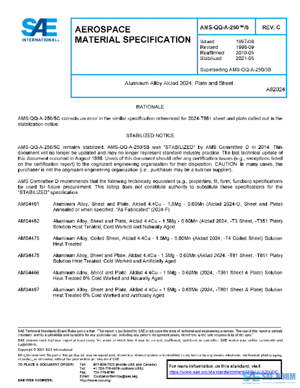 SAE AMSQQA250/5C PDF