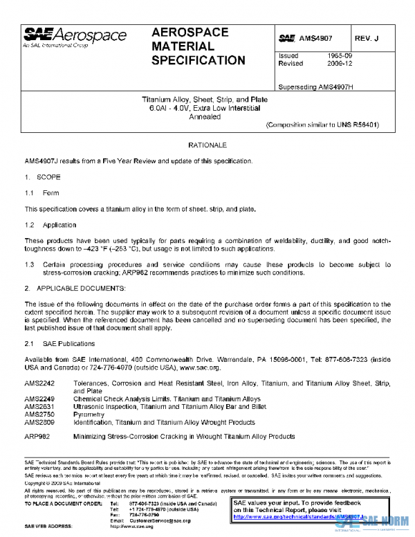 SAE AMS4907J PDF SAE AMS4907J PDF