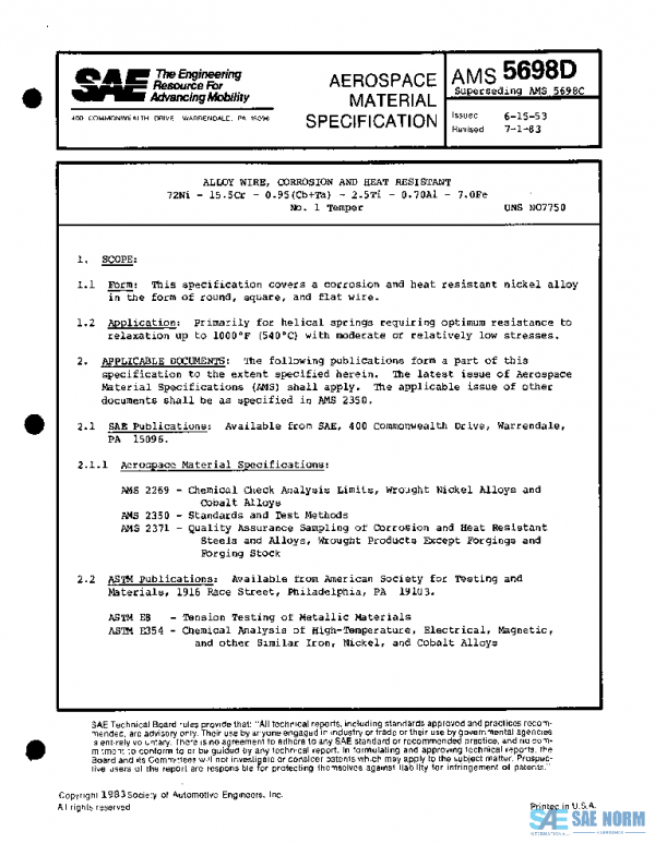 SAE AMS5698D PDF