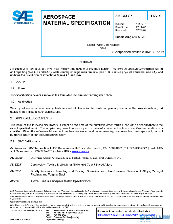 SAE AMS5555G PDF SAE AMS5555G PDF