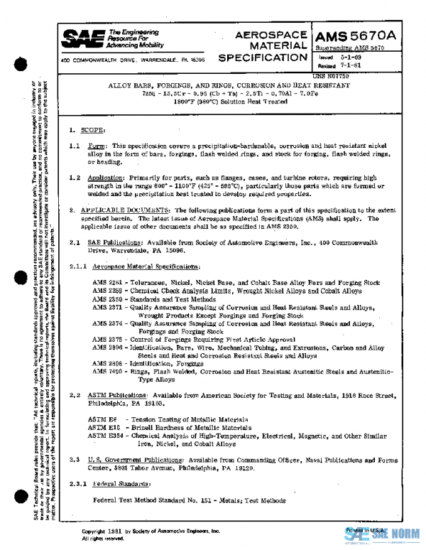 SAE AMS5670A PDF SAE AMS5670A PDF