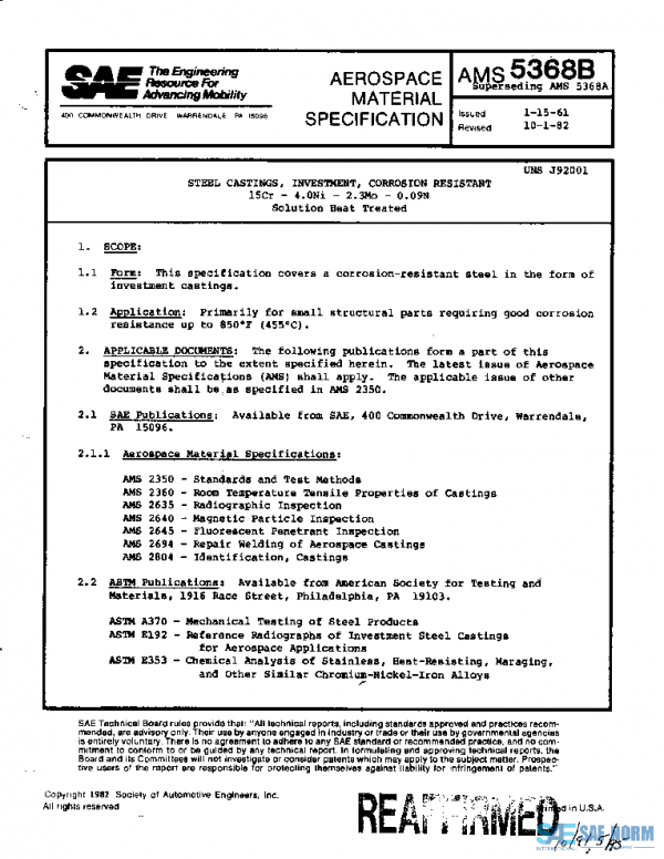 SAE AMS5368B PDF