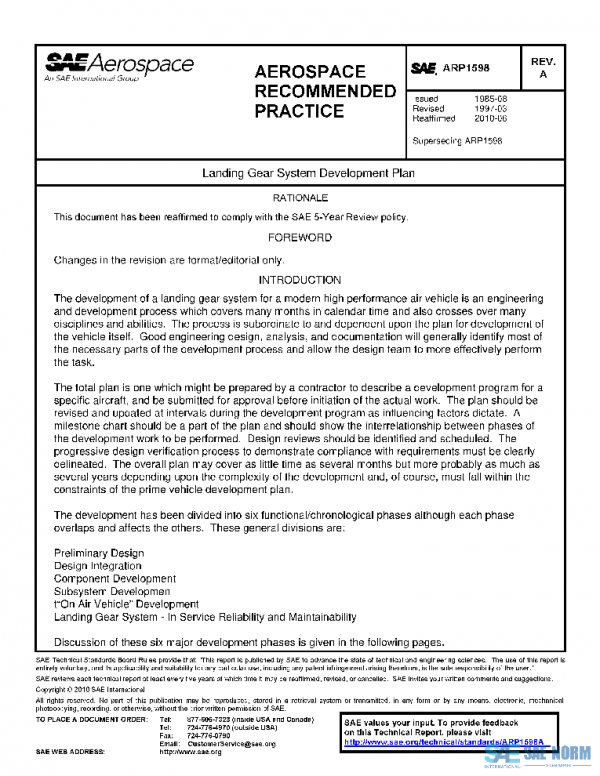SAE ARP1598A PDF SAE ARP1598A PDF