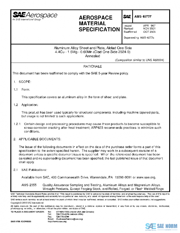 SAE AMS4077F PDF SAE AMS4077F PDF