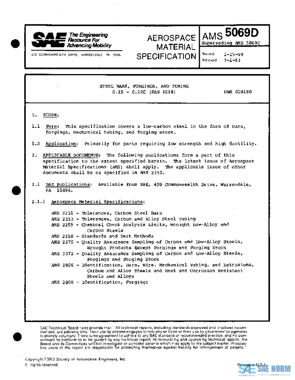 SAE AMS5069D PDF SAE AMS5069D PDF