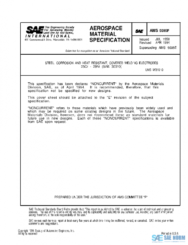 SAE AMS5695F PDF SAE AMS5695F PDF