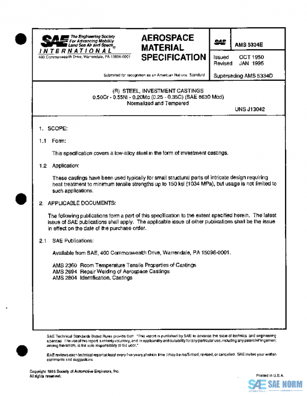 SAE AMS5334E PDF SAE AMS5334E PDF