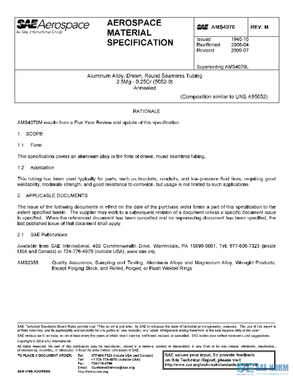 SAE AMS4070M PDF SAE AMS4070M PDF