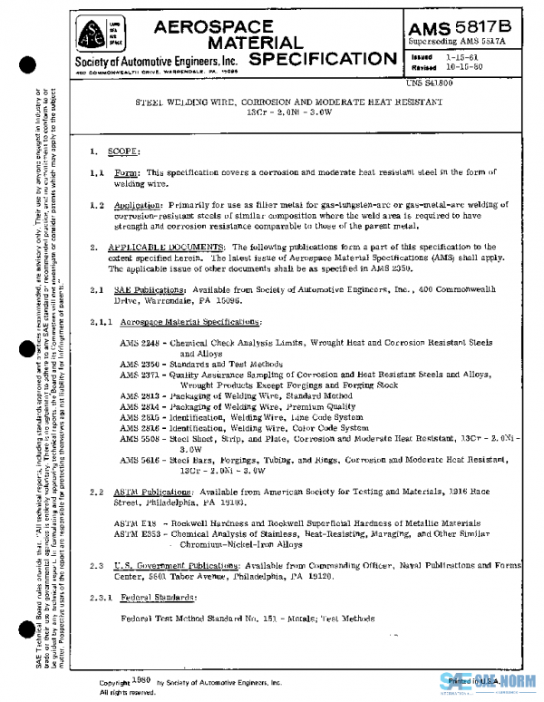 SAE AMS5817B PDF SAE AMS5817B PDF