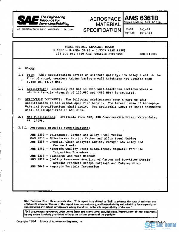 SAE AMS6361B PDF SAE AMS6361B PDF