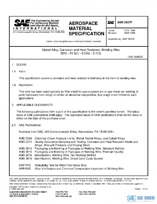 SAE AMS5837F PDF SAE AMS5837F PDF