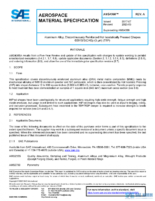 SAE AMS4368A PDF SAE AMS4368A PDF
