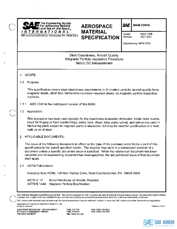SAE MAM2301A PDF