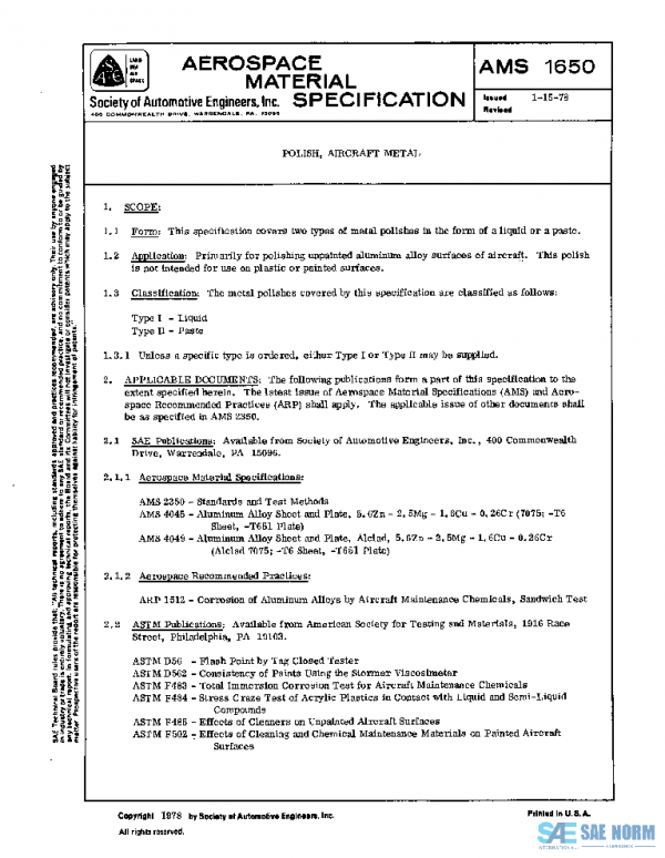SAE AMS1650 PDF SAE AMS1650 PDF