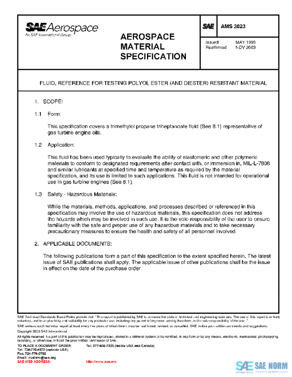 SAE AMS3023 PDF SAE AMS3023 PDF