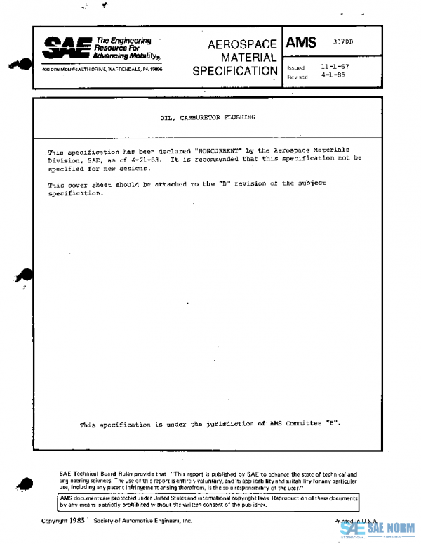 SAE AMS3070D PDF